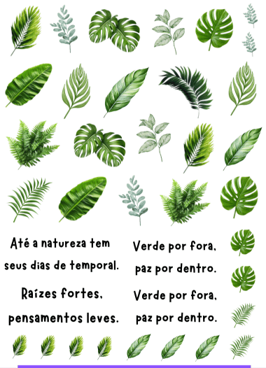 Adesivo folhagem Cartela 10x13,85cm