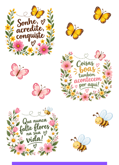 Adesivo frases Cartela 10x13,85cm