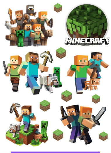 Adesivo minecraft Cartela 10x13,85cm