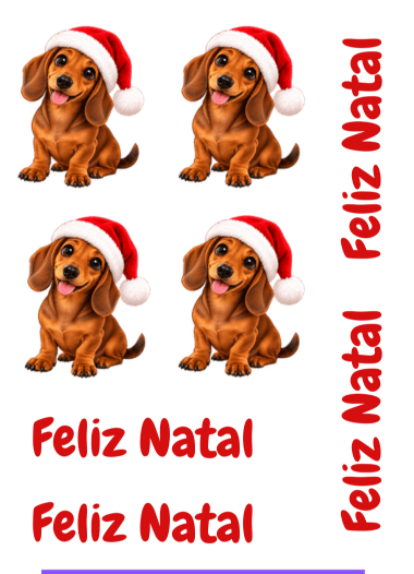 Adesivo cães salsicha natal Cartela 10x13,85cm