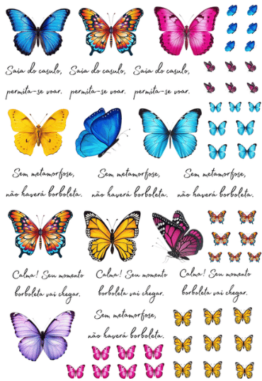 Arte borboletas e frases